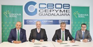 Eurocaja Rural reafirma su apoyo a CEOE-CEPYME Guadalajara renovando su histórico convenio financiero