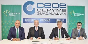Eurocaja Rural reafirma su apoyo a CEOE-CEPYME Guadalajara renovando su histórico convenio financiero