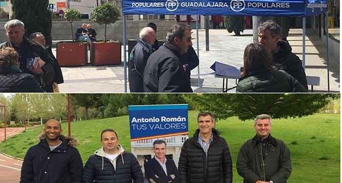 Román y Esteban, de campaña en Guadalajara pidiendo el voto para el Partido Popular Román y Esteban, de campaña en Guadalajara pidiendo el voto para el Partido Popular