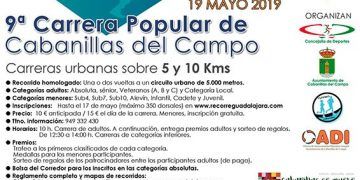 El domingo 19 se celebrará la IX Carrera Popular de Cabanillas, segunda del Circuito Diputación de Guadalajara