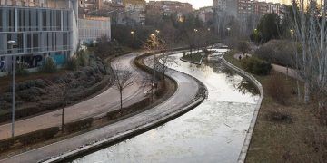 El Ayuntamiento de Guadalajara realiza trabajos de mantenimiento y conservación en la lámina de agua del barranco del Alamín