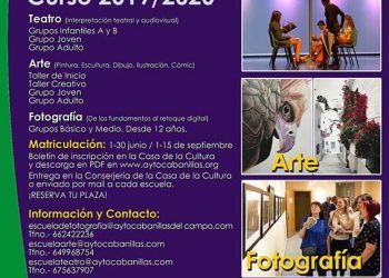 Abierta la matrícula para el curso 2019-2020 en las Escuelas de Arte, Teatro y Fotografía de Cabanillas