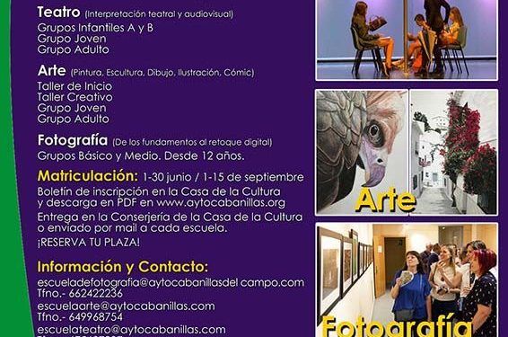 Abierta la matrícula para el curso 2019-2020 en las Escuelas de Arte, Teatro y Fotografía de Cabanillas