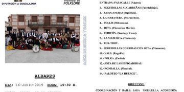 La Escuela de Folklore de la Diputación de Guadalajara ofrecerá este fin de semana dos actuaciones de su Área de Música y Bailes en Valderrebollo y Albares