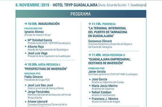 El II Encuentro de Inversión de Guadalajara se celebrará el próximo seis de noviembre El II Encuentro de Inversión de Guadalajara se celebrará el próximo seis de noviembre