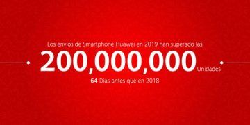 Huawei distribuye 200 millones de unidades de Smartphones en 2019 en tiempo récord