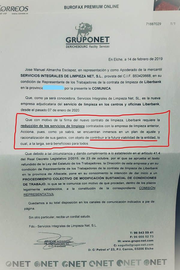 CCOO desvela que la “viabilidad de Liberbank” depende según, el banco, del recorte aplicado a las jornadas laborales de las limpiadoras de sus oficinas: nóminas de 24 euros al mes 1 CCOO desvela que la “viabilidad de Liberbank” depende según, el banco, del recorte aplicado a las jornadas laborales de las limpiadoras de sus oficinas nóminas de 24 euros al mes