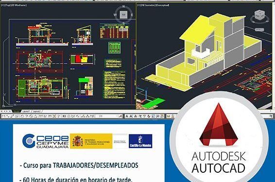 Últimas plazas para el curso de modelado 3D con Autocad de CEOE-Cepyme Guadalajara