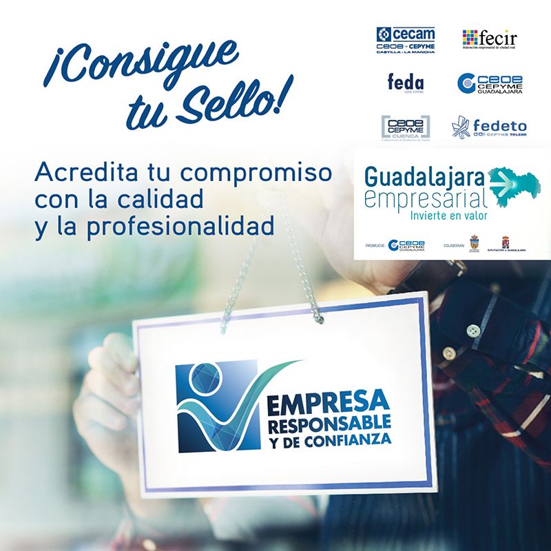 CEOE-Cepyme Guadalajara lanza el sello empresa responsable y de confianza con la colaboración de la Diputación Provincial y el Ayuntamiento de Guadalajara