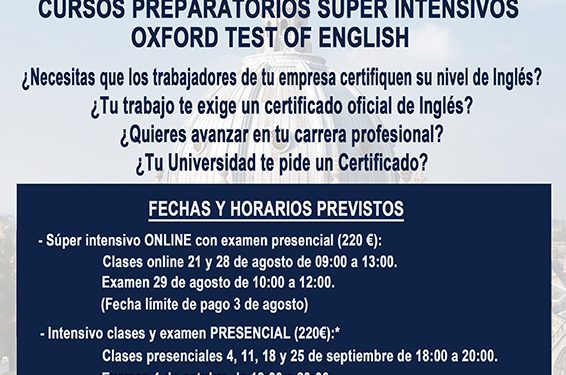 El departamento de formación de CEOE-Cepyme Guadalajara lanza los nuevos cursos intensivos preparatorios para el Oxford test of English