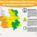 Índice de propagación potencial de incendios forestales para hoy
