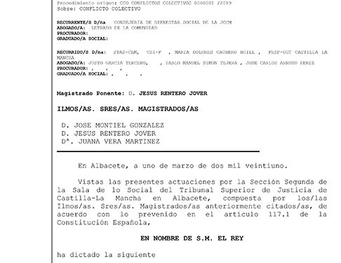 El TSJCM da la razón a CCOO: las 45 auxiliares de enfermería de la Residencia de Mayores Los Olmos de Guadalajara deben cobrar Peligrosidad