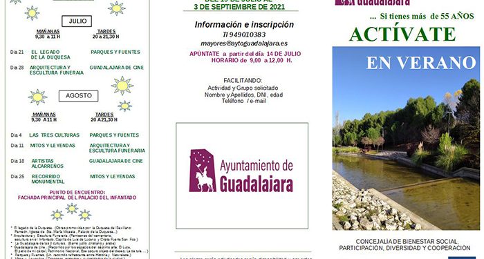 El Ayuntamiento de Guadalajara organiza ‘Actívate en verano’ por segundo año para mayores de 55 años con paseos culturales y actividad física y emocional