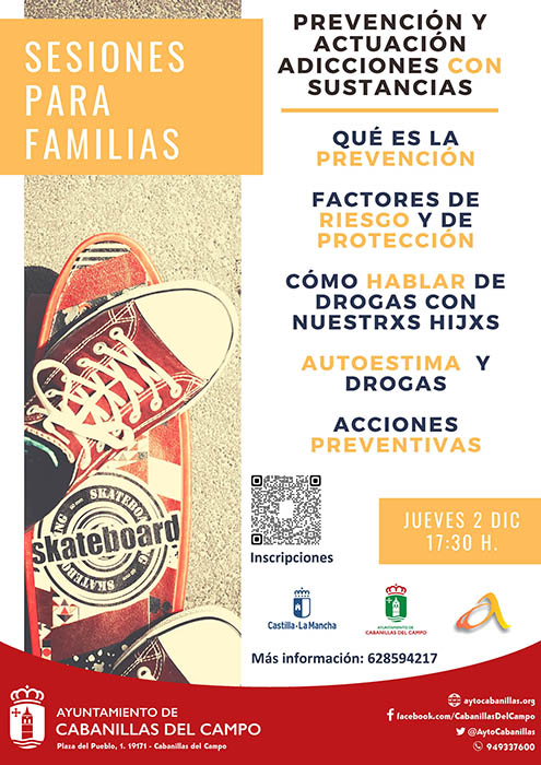 El Ayuntamiento de Cabanillas organiza una nueva formación para familias, con cuatro sesiones temáticas