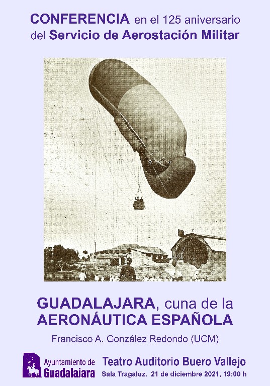 El Ayuntamiento organiza una conferencia con motivo del 125 aniversario del nacimiento de la aerostación en Guadalajara