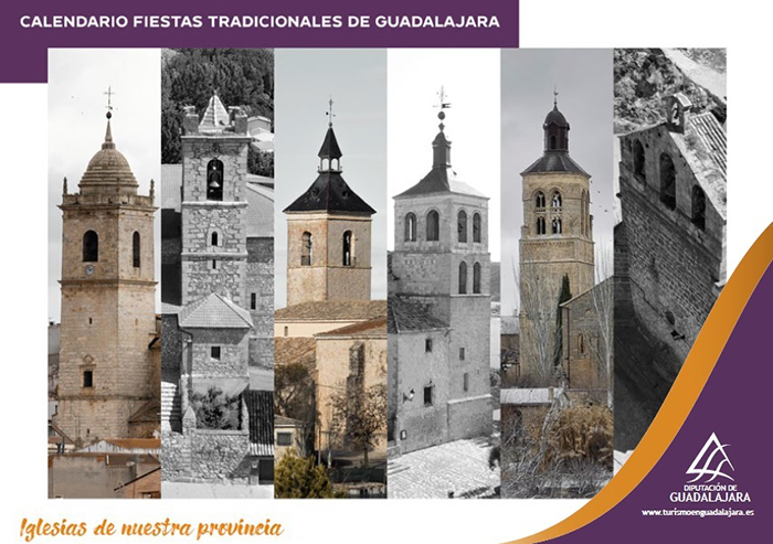 La Diputación de Guadalajara dedica su Calendario de Fiestas Tradicionales de 2022 a las iglesias de la provincia