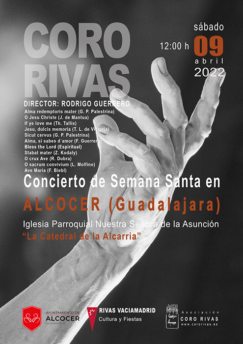 El Coro Rivas ofrecerá su concierto de Semana Santa en Alcocer en la Catedral de La Alcarria