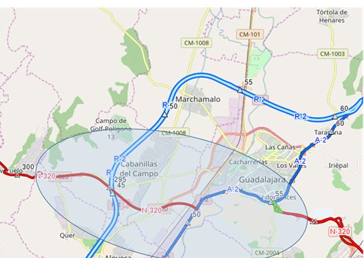 Formalizada la redacción del estudio informativo de la variante de Guadalajara y acondicionamiento de trazado de la carretera N-320