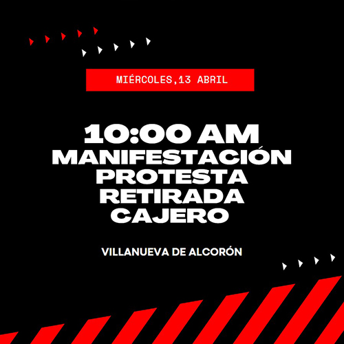 Los vecinos y asociaciones del Alto Tajo convocan una manifestación contra el cierre del último cajero en Villanueva de Alcorón