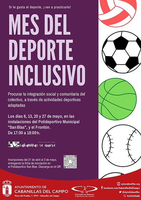 Mayo será el «Mes del Deporte Inclusivo» en Cabanillas del Campo