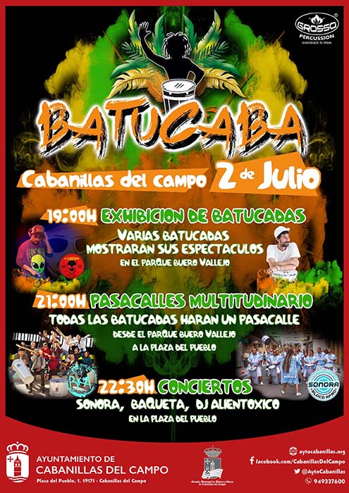 Gran cita con la percusión urbana en «BatuCaba Fest», I Festival de Batucadas de Cabanillas