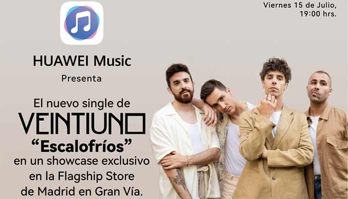 Huawei Music y Veintiuno ofrecen un concierto exclusivo en Madrid para presentar el nuevo single de la banda, “Escalofrios”