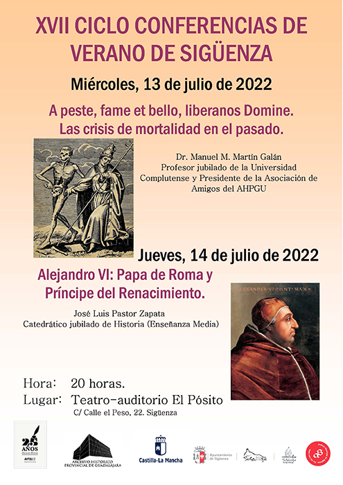 Miércoles y jueves, XVII Ciclo de Conferencias de Archivo de Sigüenza