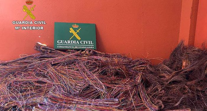 La Guardia Civil detiene a cuatro personas por robar cable de cobre en diferentes localidades de Guadalajara