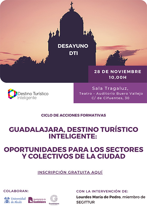 Conoce Guadalajara como Destino Turístico Inteligente, en un desayuno, el próximo lunes, 28 de noviembre
