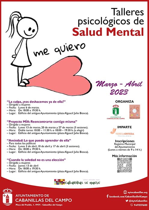 El Ayuntamiento de Cabanillas organiza unos talleres sobre salud mental para los meses de marzo y abril