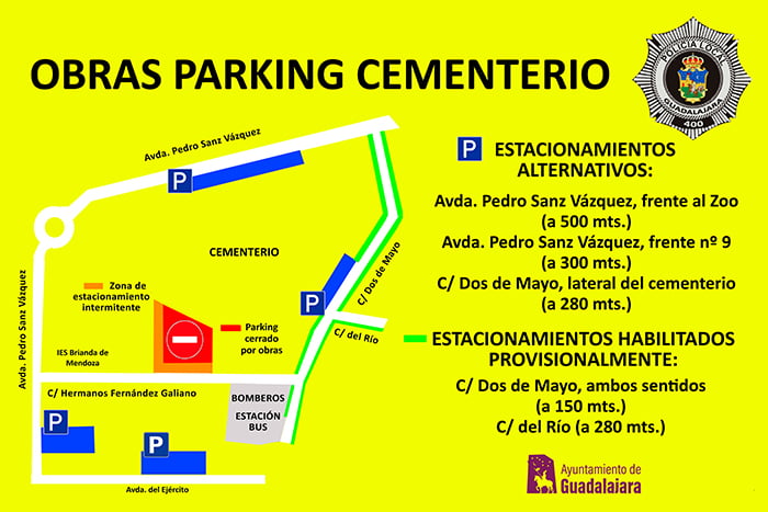 El Ayuntamiento de Guadalajara habilita plazas de aparcamiento en el entorno de la estación de autobuses durante la obra de construcción del aparcamiento disuasorio