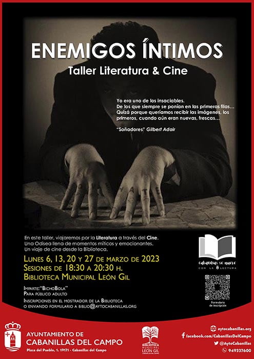 La Biblioteca León Gil de Cabanillas organiza un taller sobre «Cine y Literatura», los cuatro lunes de marzo