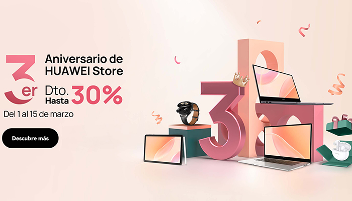La tienda online Huawei Store celebra su 3er aniversario con descuentos de hasta el 30%