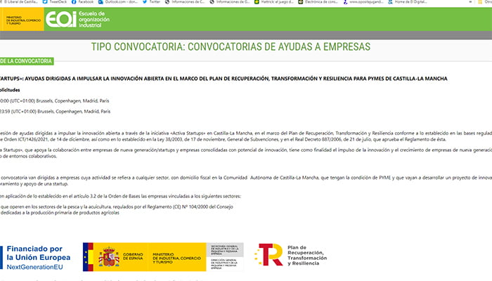 El Ministerio de Industria publica la segunda convocatoria del programa “Activa Startups” en Castilla-La Mancha, ofreciendo a las pymes ayudas de 40.000 euros para mejorar su innovación