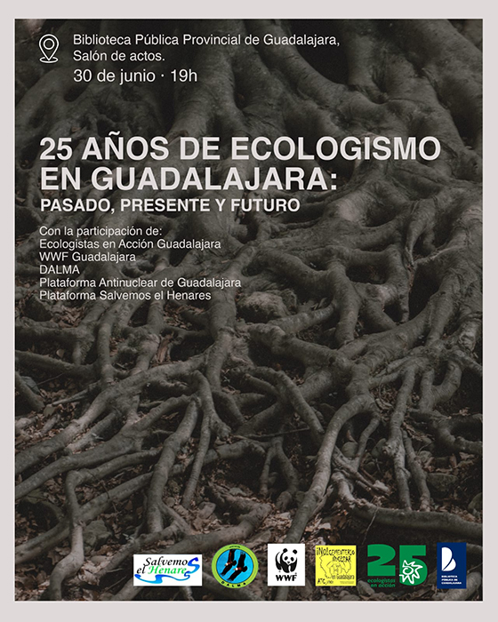 Coloquio sobre 25 años de ecologismo en Guadalajara, con las organizaciones ecologistas de la provincia