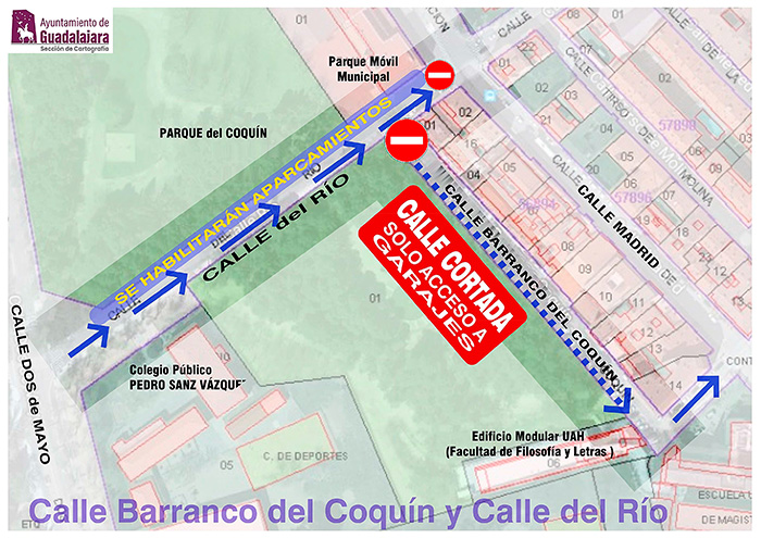 El próximo 12 de junio comienzan las obras de reforma de la calle Barranco del Coquín, vinculadas al nuevo campus universitario de Guadalajara
