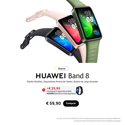 Huawei presenta la Band 8, un ligero asistente de salud con hasta dos semanas de batería
