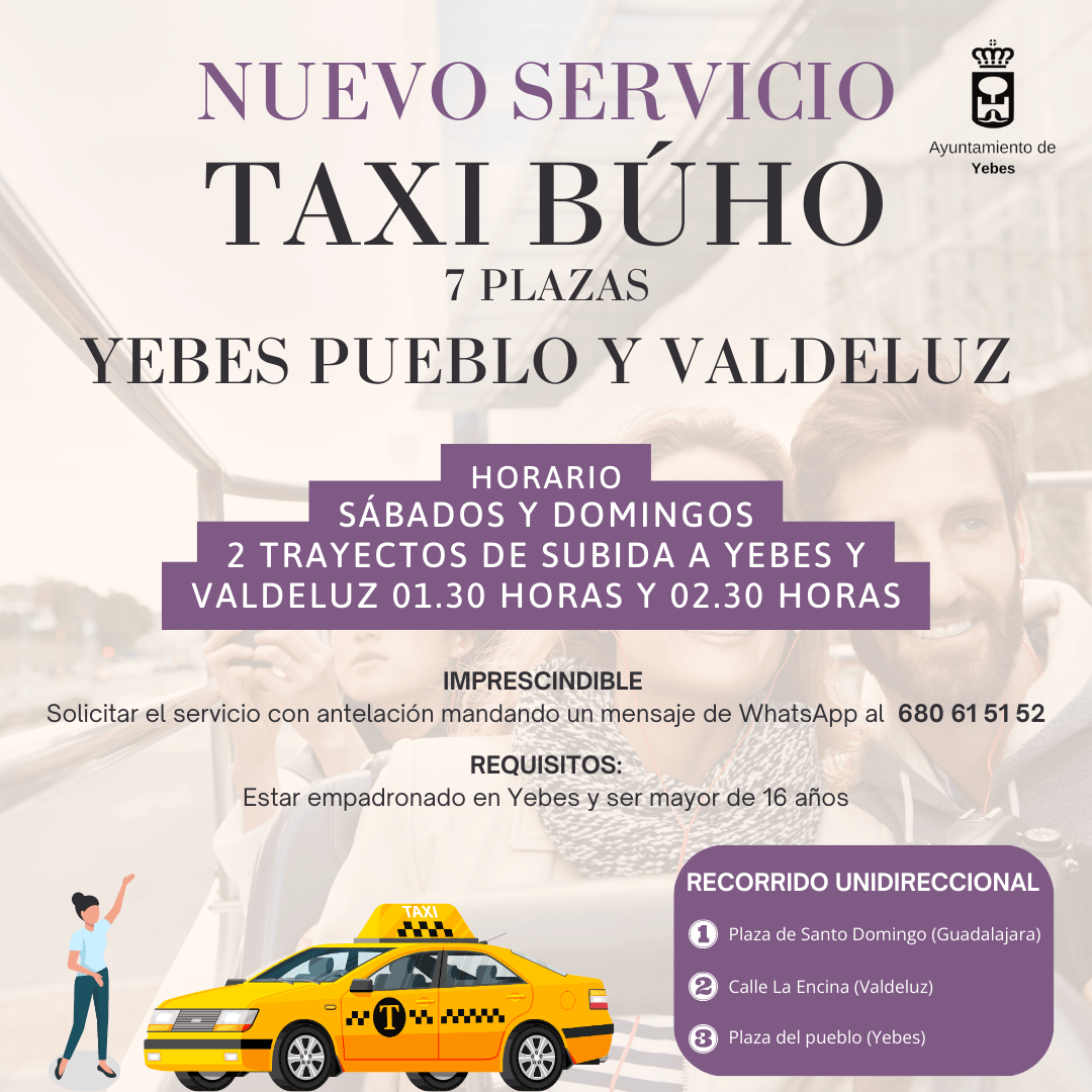 cartel taxi buho yebes | Liberal de Castilla