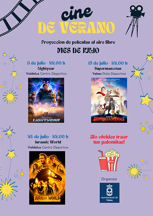 Cine de verano en Yebes y Valdeluz ¡Disfruta del séptimo arte al aire libre!