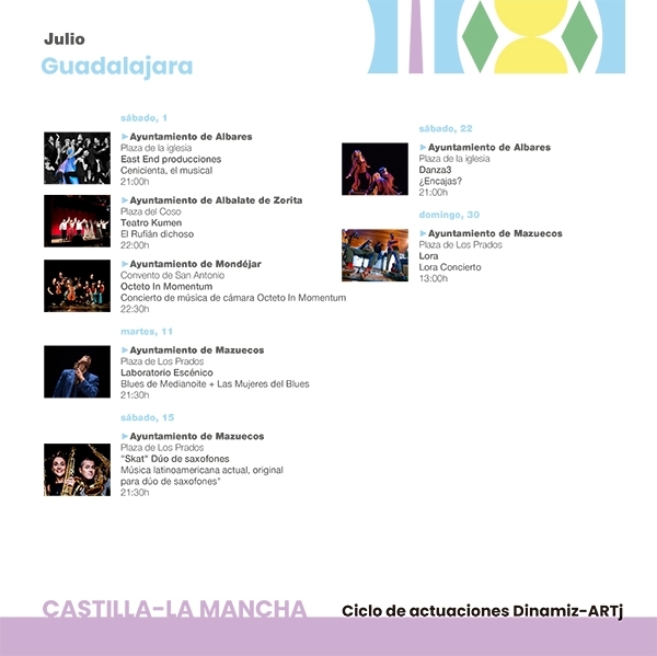 Dinamiz-ARTj llega este mes de julio con siete actuaciones en la provincia de Guadalajara