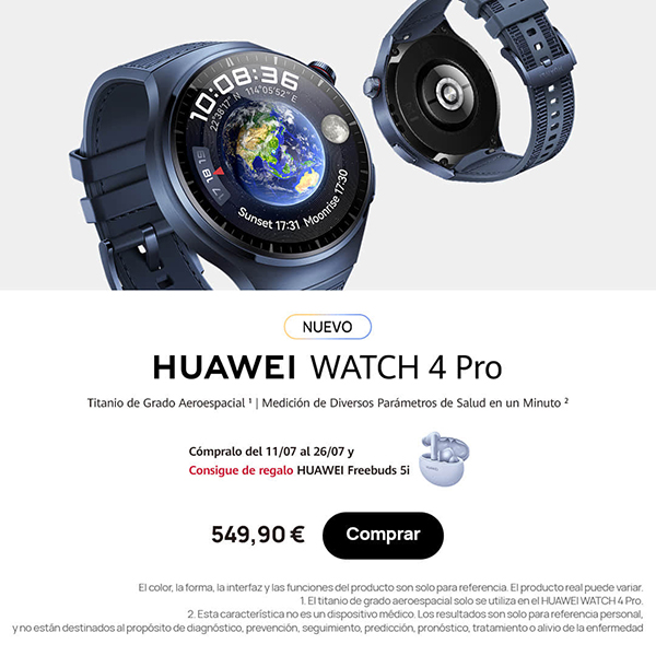 Huawei Watch 4 Pro Blue ya está disponible en España una combinación de diseño futurista y materiales reciclados