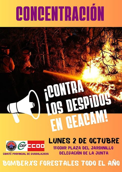 Concentración sindical unitaria en Guadalajatra contra los despidos en Geacam