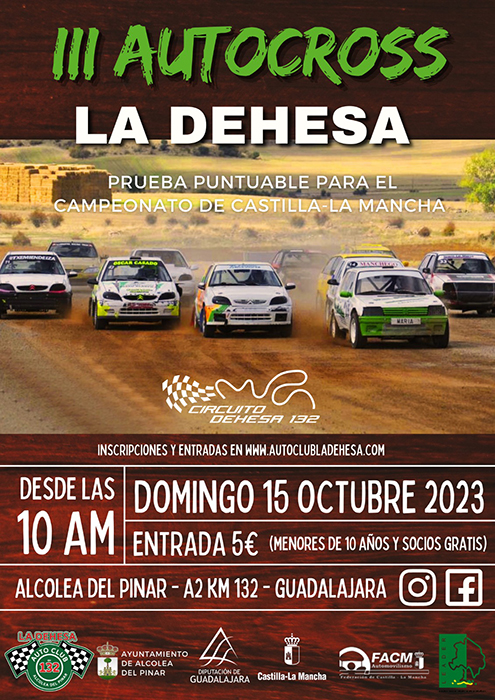 El III Autocross del circuito La Dehesa de Alcolea del Pinar tendrá lugar el próximo 15 de octubre