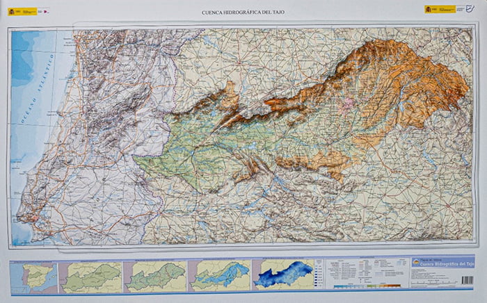 El Instituto Geográfico Nacional publica un mapa en relieve de la cuenca del Tajo a petición de la Confederación Hidrográfica