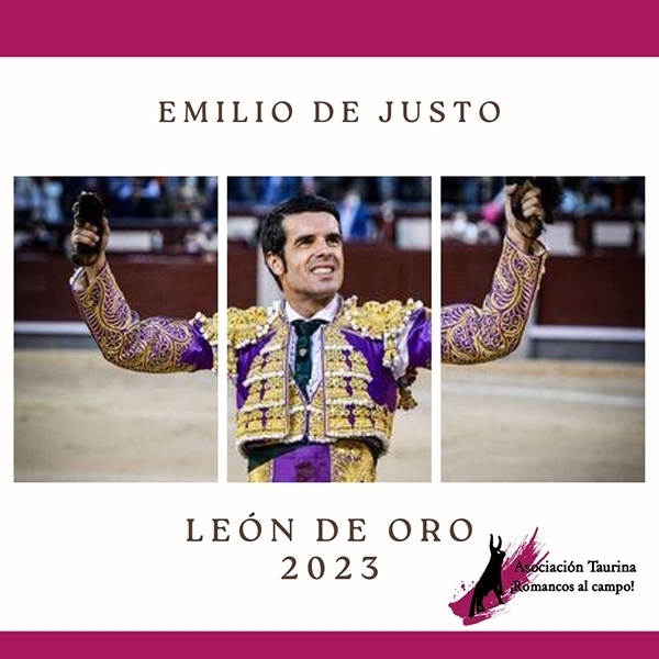 Emilio de Justo se alza con el V “León de Oro” de la Asociación Cultural Taurina “Romancos al campo”