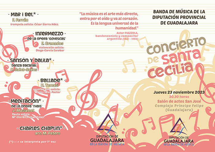 La Banda Provincial de Música de Guadalajara ofrece este jueves el concierto de Santa Cecilia en el Centro San José