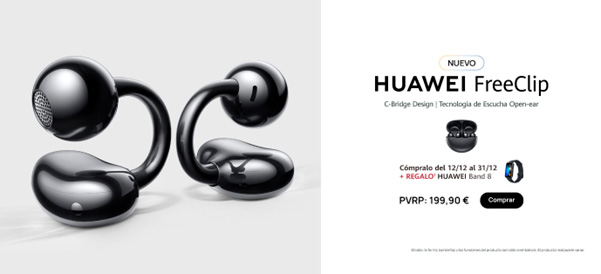 Huawei FreeClip fusión de sonido, estilo y batería de larga duración en la nueva serie de auriculares Open-Earbuds