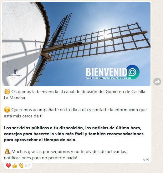 La Junta lanza su canal oficial en Whatsapp como nueva herramienta de comunicación con la ciudadanía