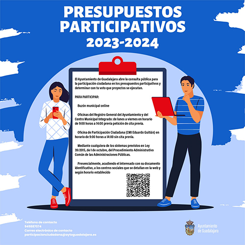 Los presupuestos participativos de Guadalajara recogen este año 58 proyectos de los que la ciudadanía elegirá 13 proyectos